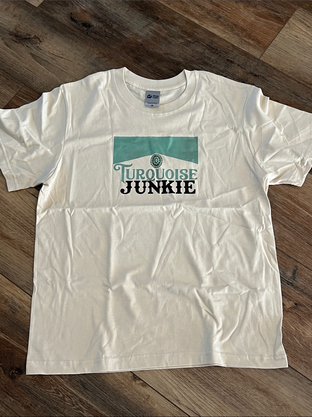 New M Turquoise Junkie Graphic Tee Shirt